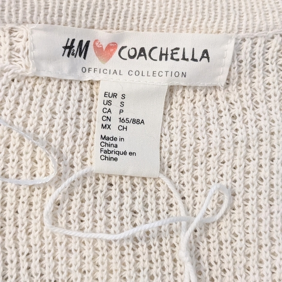 H&M x Coachella Open Cardigan Size US Small Kimono Boho Tribal Aztec Fringe - Picture 5 of 5